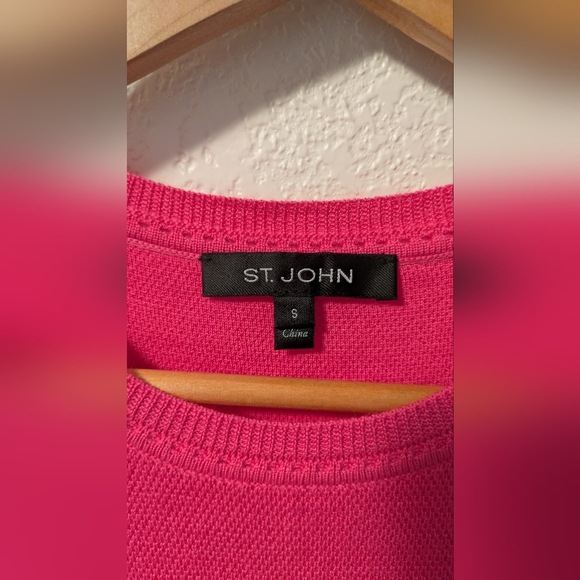 St. John Pink Wool Sleeveless Tank Top - Picture 3 of 6
